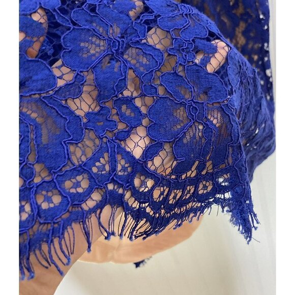 Lulu’s ‘She’s a Knockout’ Cobalt Blue Lace Lined Bodycon Sleeveless Dress-M - Picture 12 of 16